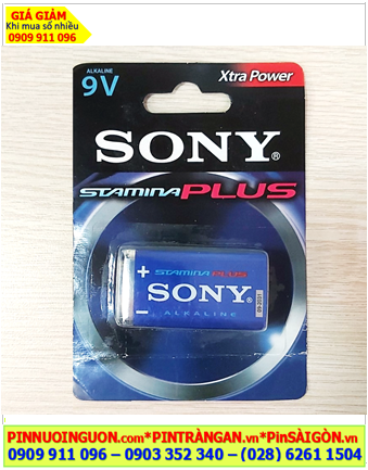 Sony S-006P-6F22, Pin 9v vuông Sony S-006P-6F22, S-006P-B1A Stamina Plus (Vỉ 1viên), Xuất xứ Indonesia